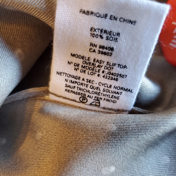 Theory Easy Slip cargo overlay dot camisole silk size small spaghetti straps - Picture 5 of 11